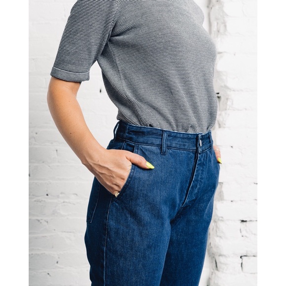 NWT Kowtow Rally pant in denim - Mom jeans - Picture 5 of 7